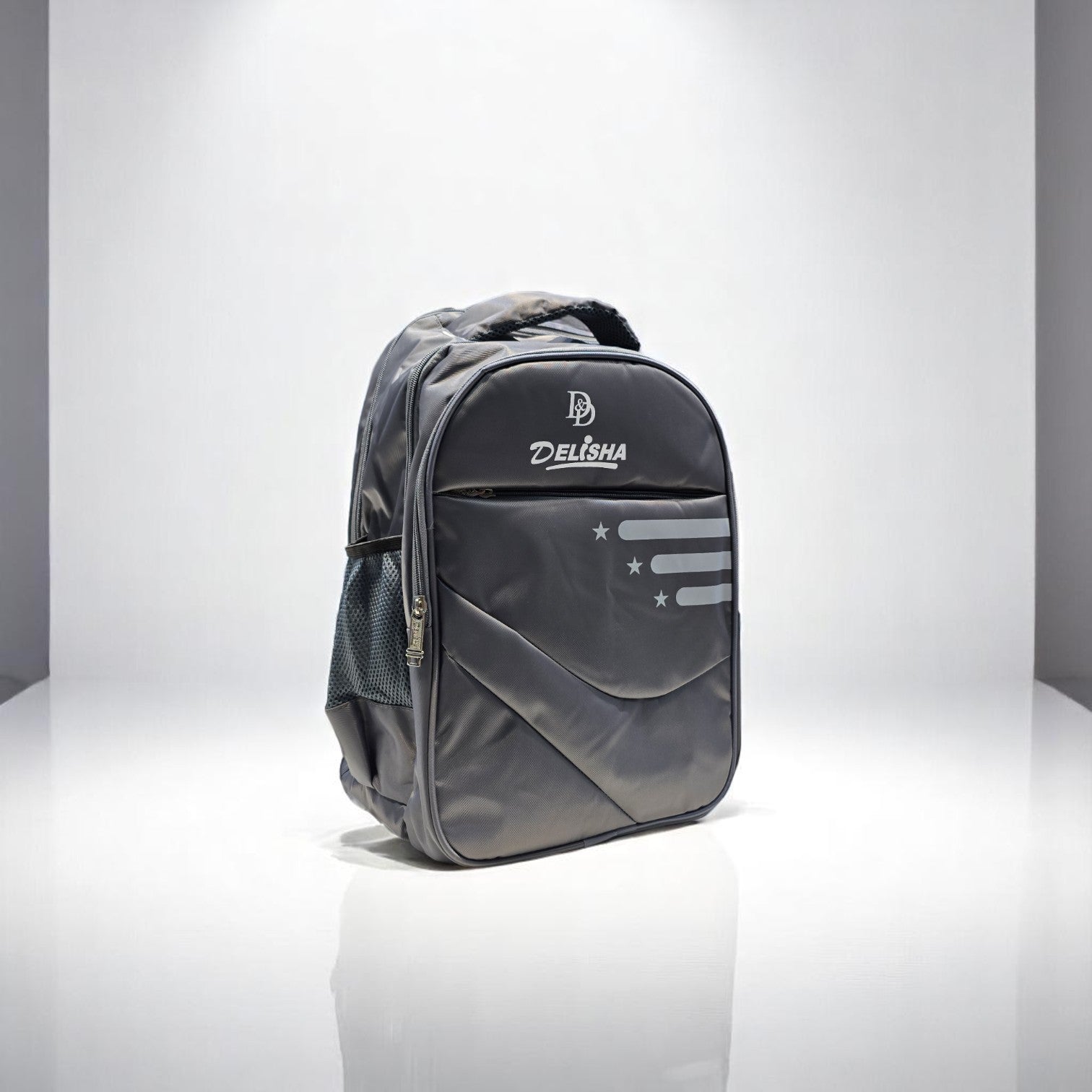 Delisha Star Grey Backpack – Sleek, Smart & Stellar