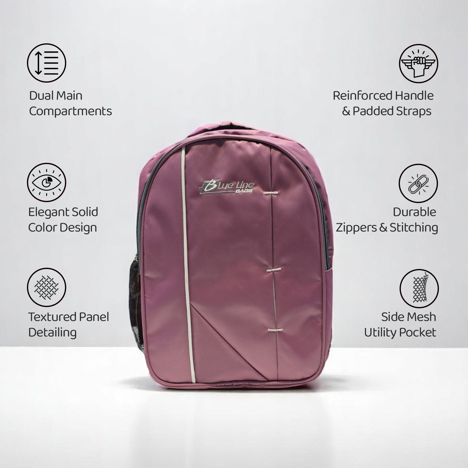 Blue Line Mauve Backpack – Elegance in Motion