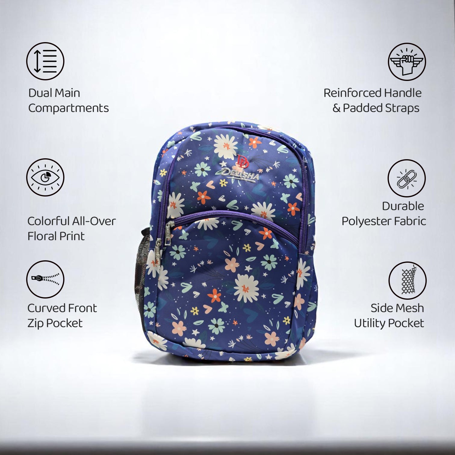 Delisha Bloom Navy Backpack – Petals in Motion