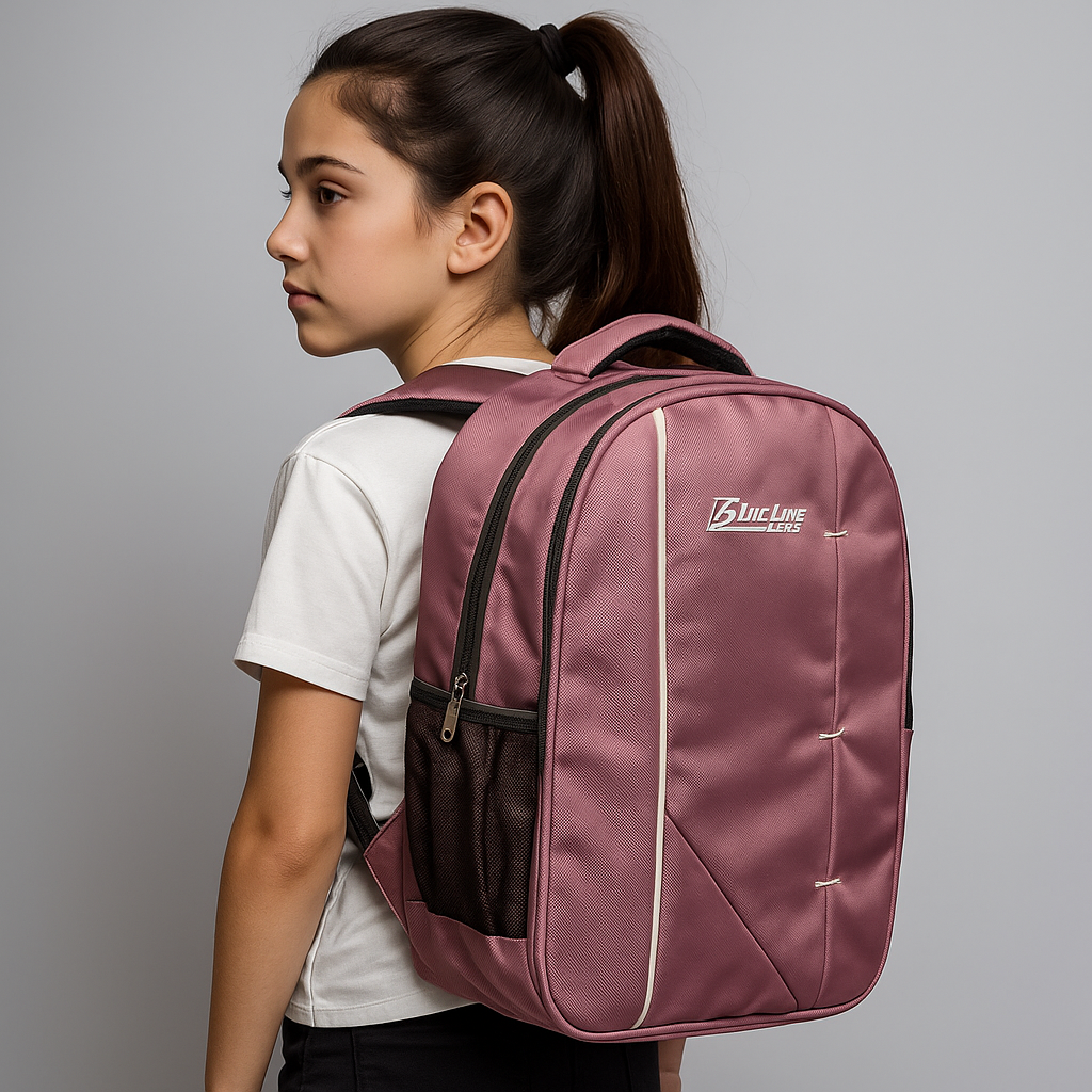 Blue Line Mauve Backpack – Elegance in Motion